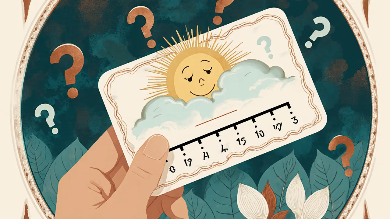 Ruka klienta značí čárovou škálu ORS s květinovým vzorem a vznikajícím sluncem.