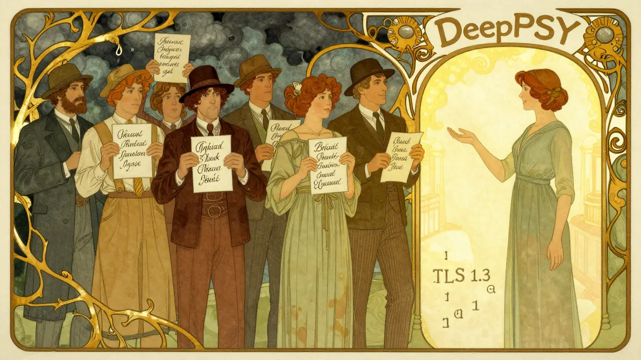 Lidé připravují e-maily s třemi základními otázkami, zatímco jejich úzkost mizí v zlatých vínách.