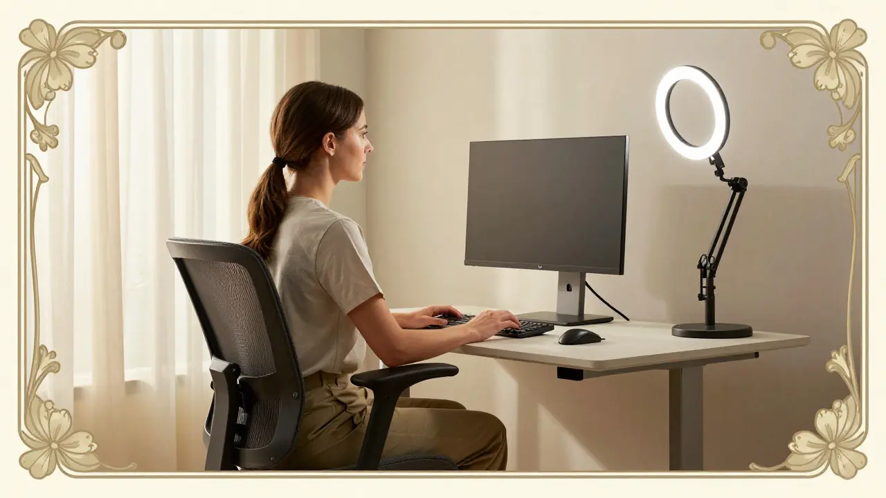 Jak si nastavit pracovní prostor pro online terapii: Ergonomie a soukromí