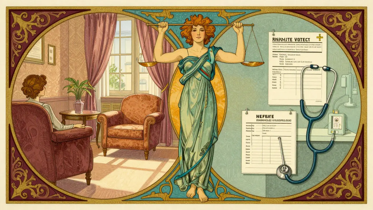 Art nouveau ilustrace: srovnání poradenského a klinického prostředí pro volbu terapeuta.