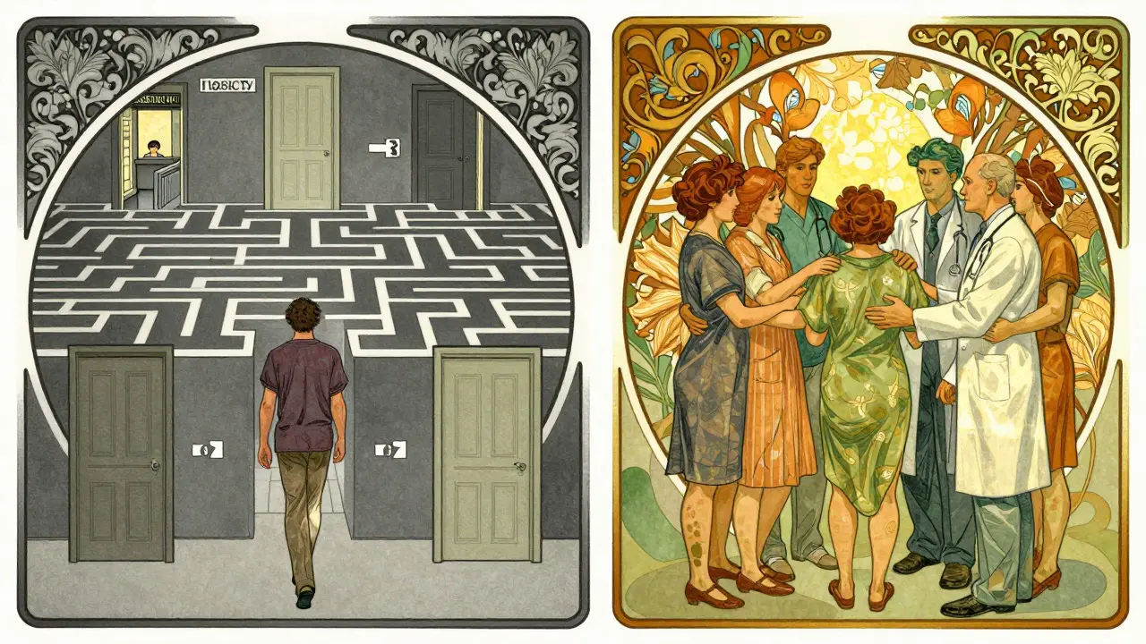 Srovnání sekvenční a integrované léčby duální diagnózy v grafice Art Nouveau