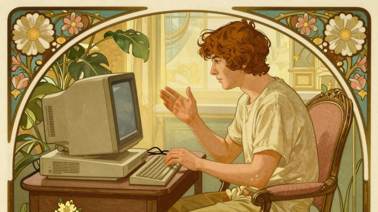 Pár sdílející společný zájem v útulné místnosti v dekorativním stylu art nouveau