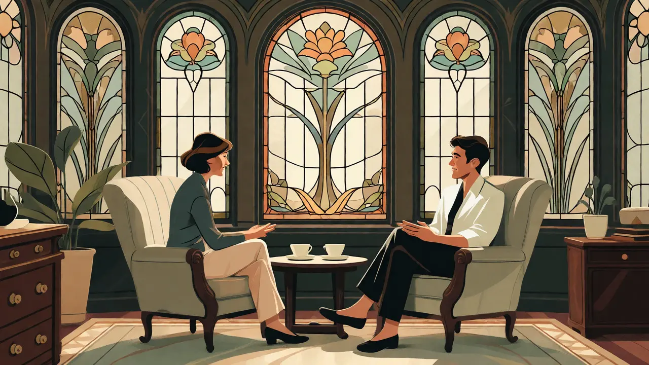 Terapeutická sezení v útulném prostředí ve stylu Art Nouveau